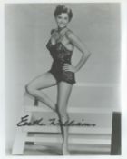Esther Williams signed black and white photo. Measures 8"x10" appx. Good condition. All autographs