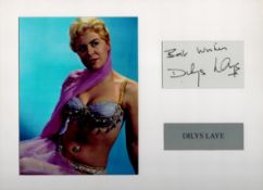 Dilys Laye 16x12 inch overall mounted signature piece includes signed white card and vintage black