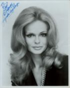 Lynda Day George signed 10x8 inch black and white photo dedicated. Good condition. All autographs