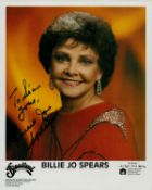 Billie Jo Spears signed 10x8 inch colour promo photo dedicated. Good condition. All autographs