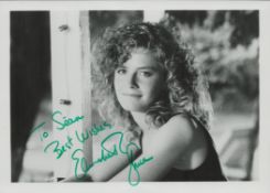 Elisabeth Shue signed 7x5 inch black and white photo dedicated. Good condition. All autographs