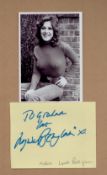 Lynda Bellingham signed album page with unsigned 6x4inch black and white photo. Dedicated. Good