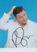 Ricky Gervais signed 7x5 inch colour photo. Good condition. All autographs come with a Certificate