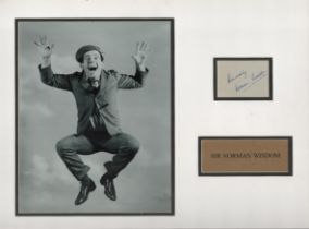 Norman Wisdom 16x12 inch mounted signature piece includes signed album page and fantastic black