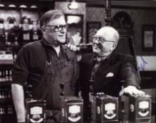 Multi signed Bill Tarmey, Roy Barraclough black and white picture cut out 6x4.75 Inch Actors from