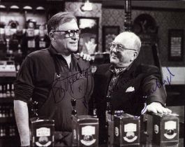 Multi signed Bill Tarmey, Roy Barraclough black and white picture cut out 6x4.75 Inch Actors from