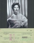 Ava Gardner signed cheque. Good condition. All autographs come with a Certificate of Authenticity.