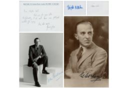 Entertainment collection of 5 signed album pages. Signatures such as Jerome Willis, Brigitte