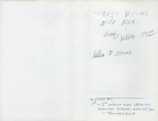 WW1 and WW2 Veteran William Stone Signed Oskar Schindler VHS Sleeve. Photos and Bios included.