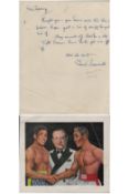 Boxing Ted Broadribb Former British Legendary Fight Manager ALS on reverse of image of Randy Turpin,