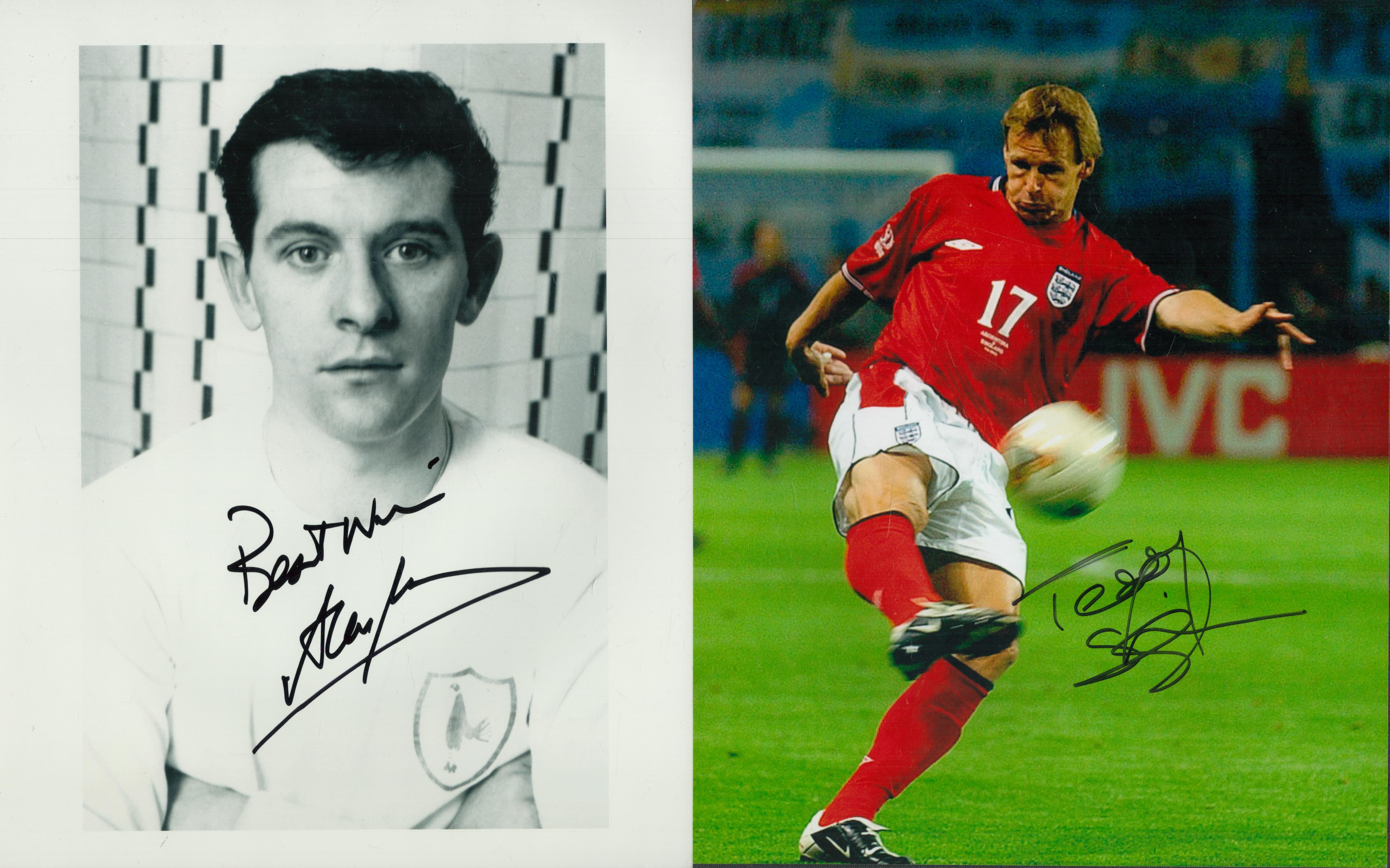 Sport collection of 5 signed photos. Signatures such as Alan Mullery, Alec Stewart, Teddy - Image 2 of 3