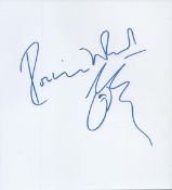 Ronnie Wood large signature piece on white card. Good condition. All autographs come with a