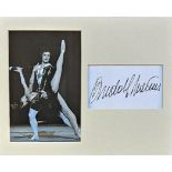 Rudolf Nureyev 12x10 inch overall mounted signature piece includes signed white card and vintage