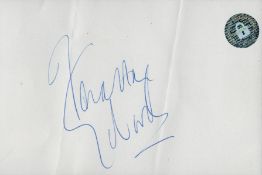 Jonathan Edwards signed 6x4 inch white card. Good condition. All autographs come with a
