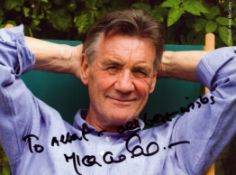 Michael Palin signed 8x6inch colour photo. Dedicated. Good condition. All autographs come with a