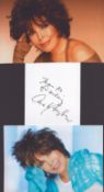 Carole Bayer Sager signed Autograph small piece fixed onto an A4 black card sheet include 4 x colour