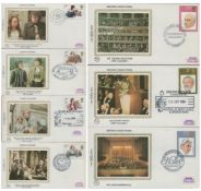 Collection of 7 x FDC. Assorted Benham FDC 4 x Famous Authors. North and South By Mrs Gaskell.