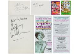 Entertainment collection of 6 signed items. Signatures such as Amanda Root, Geoffrey Williams,
