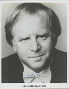 Leonard Slatkin signed black and white photo 8x10 Inch include biography. Is an American