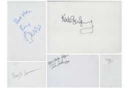 Entertainment collection of 5 signed album pages. Signatures such as Alexis Conran, Kate Buffery,