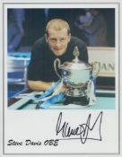Steve Davis OBE signed Colour Photo 7.5x6 Inch. Is an retired professional snooker player. Good