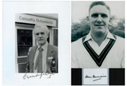 Sport collection of 2 signed photos. Signatures from Alan Davidson small signature piece with