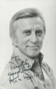 Kirk Douglas signed 6x3inch black and white photo. Dedicated. Good condition. All autographs come