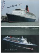 HISTORIC 2 Collection of CUNARD Cruise Ship Colour Photos. Commodore R. W Warwick signed Cunard