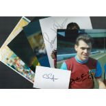 Sport collection of 5 signed photos. Signatures such as Howard Webb, Michel Salgado, John Connelly