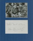Ian Lavender signature piece mounted below black and white Dads Army photo. Approx overall size