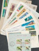 First Day Cover Collection. 10 FDCs with Interesting and Vintage Postmarks and Stamps. Covers From