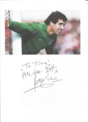 Peter Shilton signed 12x8 inch colour photo image dedicated. Good Condition. All autographs come