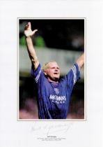 Paul Gascoigne Rangers signed 16 x 12 coloured print. Print shows Gascoigne celebrating after