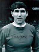 Tony Dunne Signed 16 x 12 Black and White Photo. Good Condition. All autographs come with a