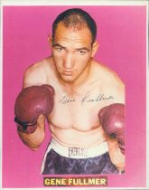 Gene Fullmer signed promo. colour photo 10x8 Inch. As an American professional boxer and World