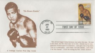 Boxing Joe Louis The Brown Bomber commemorative FDC PM Detroit MI Jun 22, 1993, 48233 First Day of