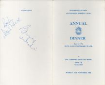 Multi signed Duncan Mckenzie, Billy Wright. Annual Dinner Menu 17th November 1986. Good Condition.
