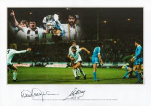 Ricardo Villa and Steve Perryman Signed 16 X 12 Coloured Photo. Photo shows The Argentinian