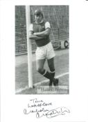Malcom Macdonald signed 12x8 inch black and white photo dedicated. Good Condition. All autographs