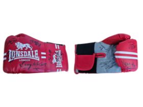 Multi signed Boxing Glove signatures such as Charlie Magri, Billy Hardy, Ricky Burns, James Cook,
