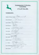 Nottinghamshire v Durham May 2006 multi signed team sheet 12, great signatures include Fleming,
