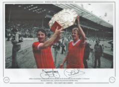 Jimmy Case & Phil Neal 16x12 signed colourised photo, Autographed Editions, Limited Edition. Photo