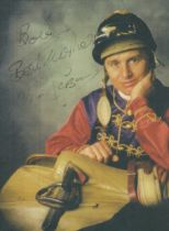 Willie Carson signed Horse racing card 6x4.25 Inch. Dedicated. Is a retired jockey in thoroughbred