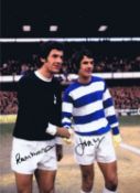 Autographed ROGER & IAN MORGAN 16 x 12 Photo : Col, depicting the MORGAN twins ROGER of Tottenham