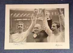 Martin Chivers and Alan Mullery 22x16 black and white print League Cup Final 1971 pictures Spurs