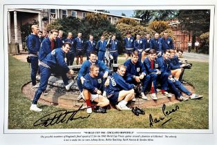 Football, Martin Peters and Sir Geoff Hurst signed 12x18 colour photograph picturing the 1966