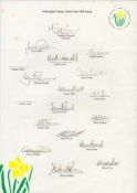 Glamorgan County Cricket Club 1999 multi signed team sheet 17, great signatures include Maynard,