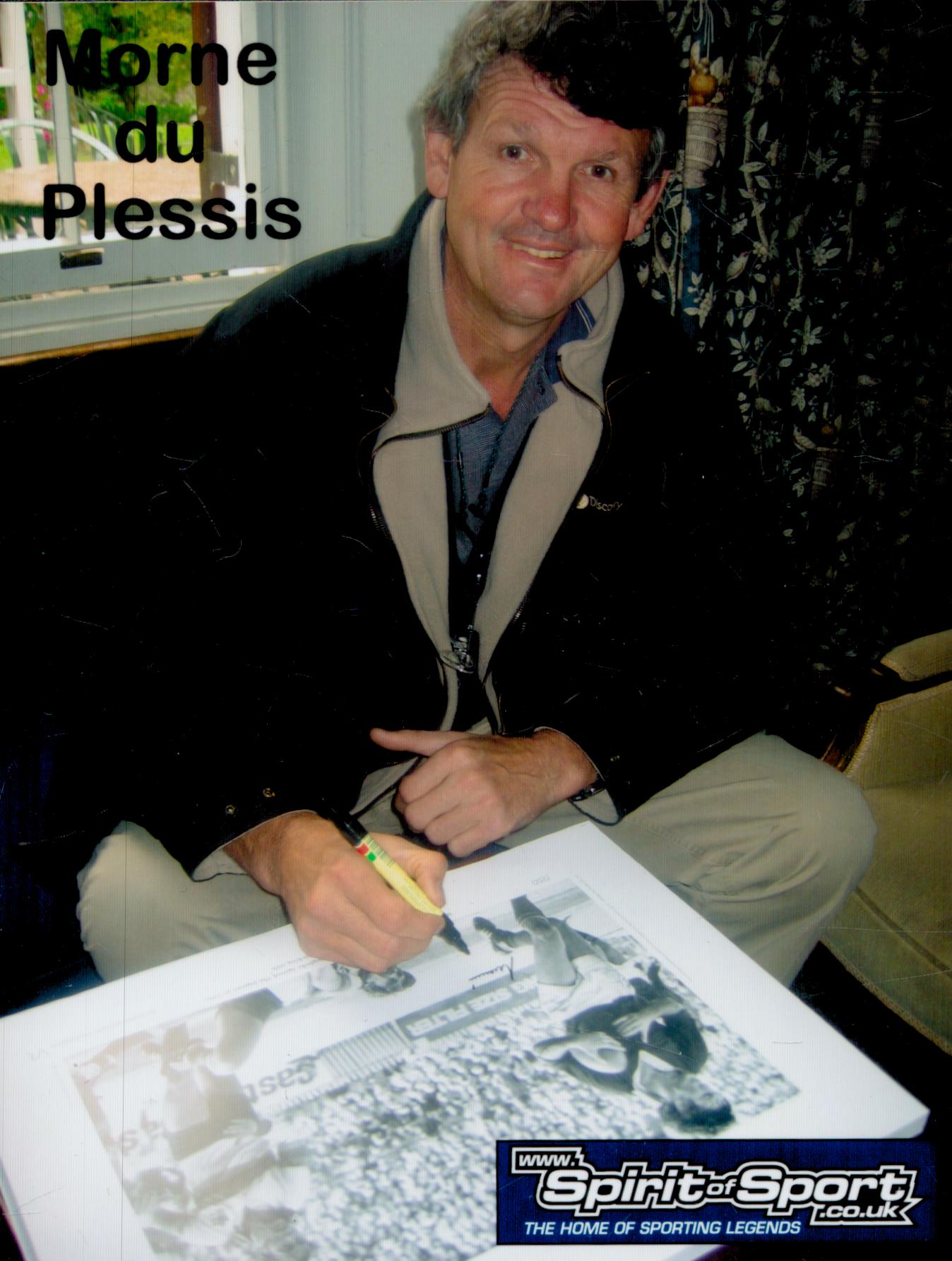 Morne Du Plessis limited edition signed print with signing photo Morne du Plessis was one of South - Image 2 of 2