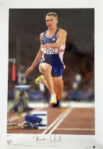 Olympics Jonathan Edwards Signed Big Blue Tube Edition colour Print. Limited Edition 342/500. Signed