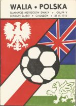 Poland v Wales 1973 World Cup Qualifier Chorzow vintage programme. Good Condition. All autographs